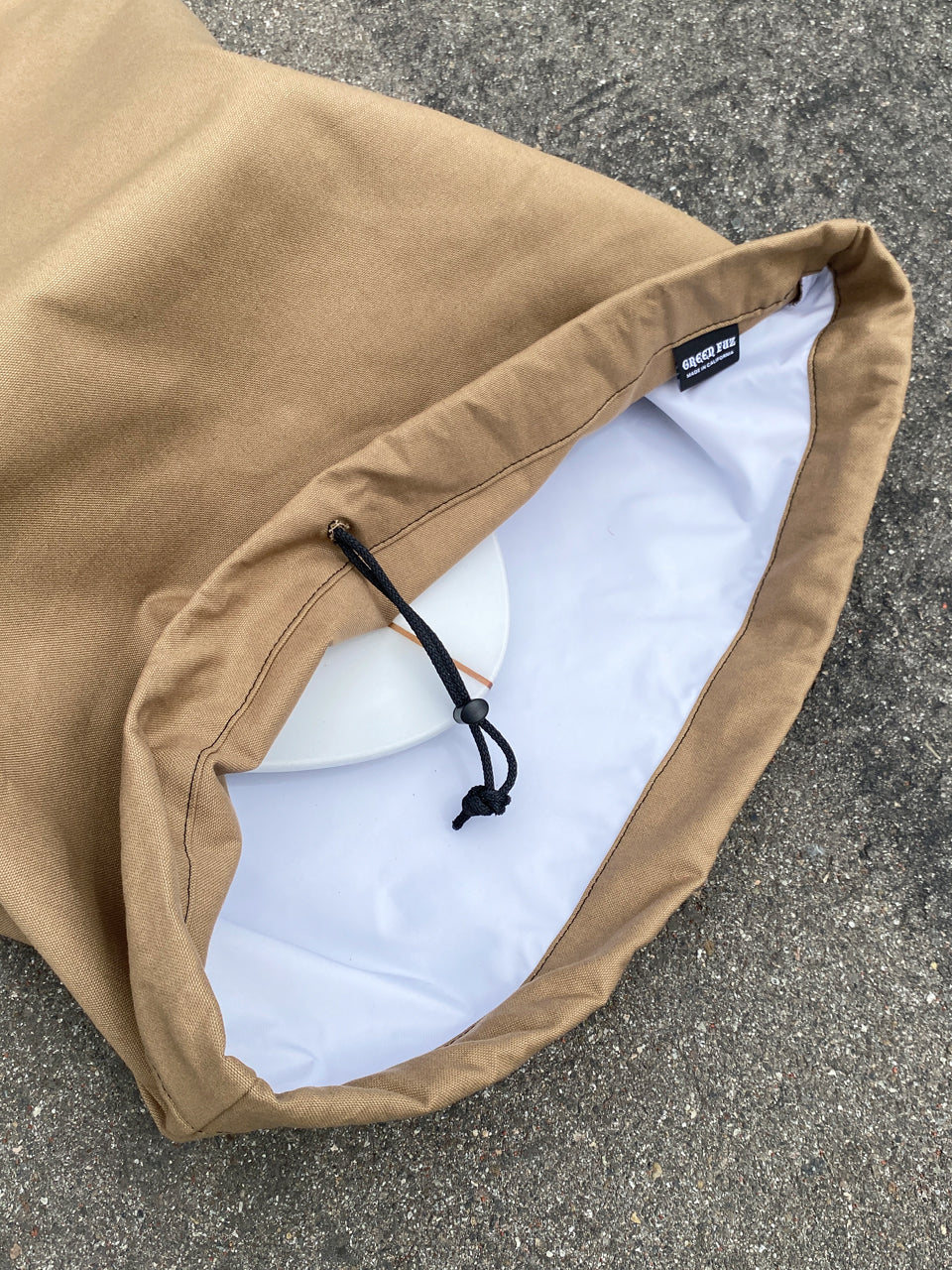 GREEN FUZ 7`0" BLANCO ROUND BOARD BAG／MADE IN USA WHITE / BROWN キャンバスボードバッグ